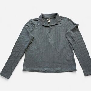 H&M Green  Long Sleeve Collared Shirt